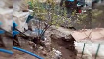 Yağmur sonrası oluşan sel Uludere ilçesinde duvarları yıktı