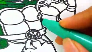 Ninja Turtles Eat Pizza Coloring Pages | Coloring Book For Kids | Art Colors With Colored Markers