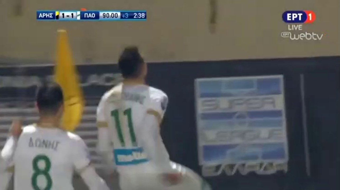 1-1 Tasos Chatzigiovannis  goal celebration - Aris vs Panathinaikos  - 02.12.2018 [HD]
