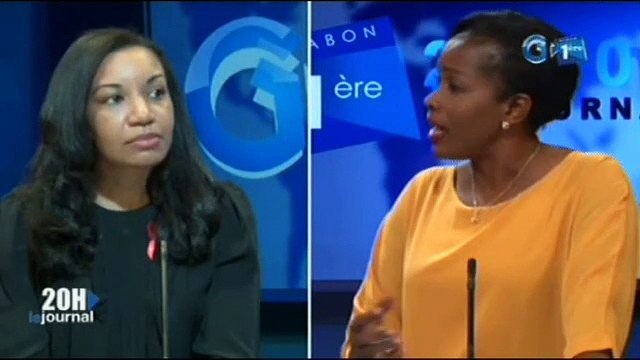 RTG/Mme Briana Odimba Bongo Directrice Générale de la prévention du SIDA sur le plateau du journal télévisé