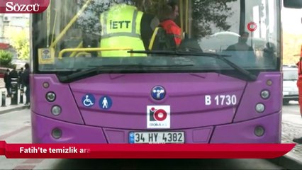 Fatih’te temizlik aracı belediye otobüsüne çarptı