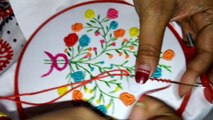 Hand Embroidery Bullion Knot Stitch and Back stitch || Hand Embroidery Design || Flower Sticks