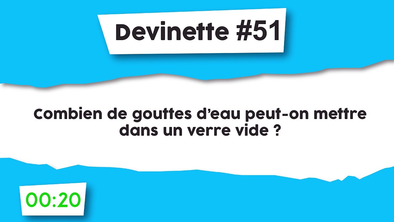 Énigme #51 : Gouttes d'eau