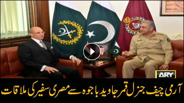 Army Chief General Qamar Javed Bajwa meets Egyptian ambassador in GHQ