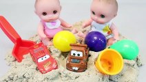 Kinetic Sand Colors Balls DIY & Baby Doll Learn Colors Sand Play Bath Surprise Eggs Toys