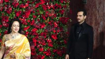 Hema Malini with Son-In-Law Bharat Takhtani Attend Deepika and Ranveer Singh Mumbai Reception Party