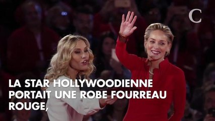 PHOTOS. Sharon Stone, en pleurs, au moment de recevoir la médaille d'or du mérite de la Croix-Rouge italienne