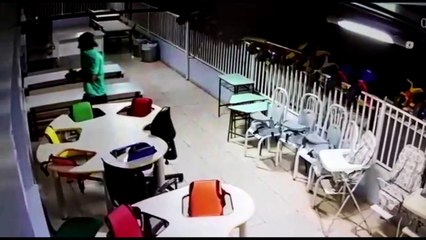 Criminoso que invadiu Cmei no Bairro Brasília é flagrado por câmeras