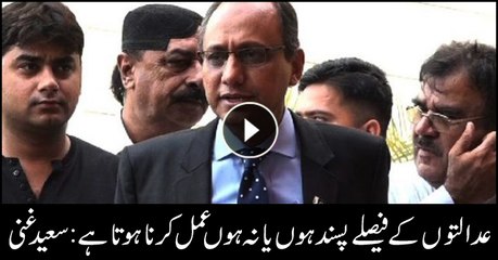 Court judgement to be implemented whether you like it or not: Saeed Ghani