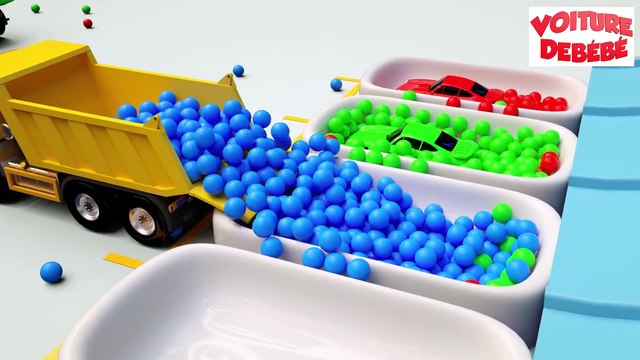 Apprendre Les Couleurs Avec Le Transport Par Camion Et La Voiture - Couleurs Avec Glissière D'eau