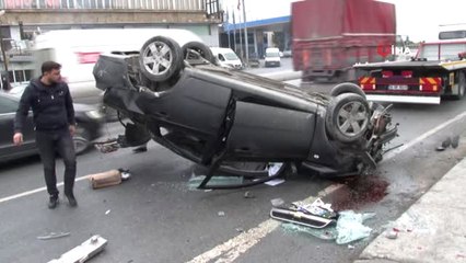 Hurdaya Dönen Araçtan Emniyet Kemeri Sayesinde Kurtuldu