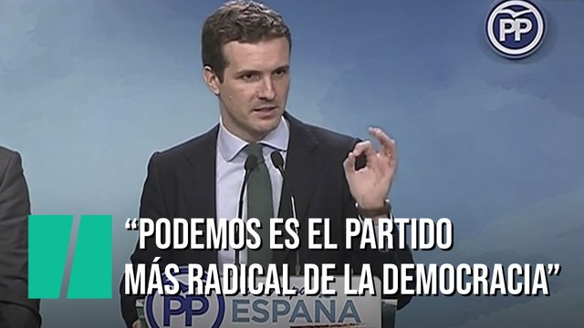 Casado defiende una alianza con Vox y llama a Podemos el partido más radical de la democracia