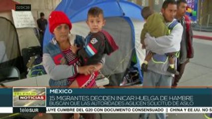 Migrantes mantienen huelga de hambre para que EE.UU. le permita entrar