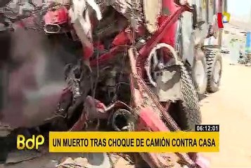 Ventanilla: choque de camión contra vivienda deja un muerto