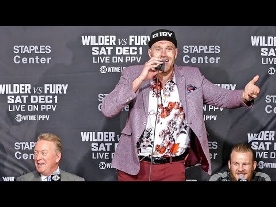 Tyson Fury Gets The Post Fight Press Conference SINGING | vs. Deontay Wilder