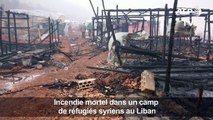 Liban: deux morts dans l'incendie d'un camp de réfugiés syriens