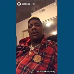 Solo Lucci blasts Alexis Sky after she accused him of looking for clout by claiming he's her baby daddy, saying "how TF is that clout, that sh*t embarrassing"
