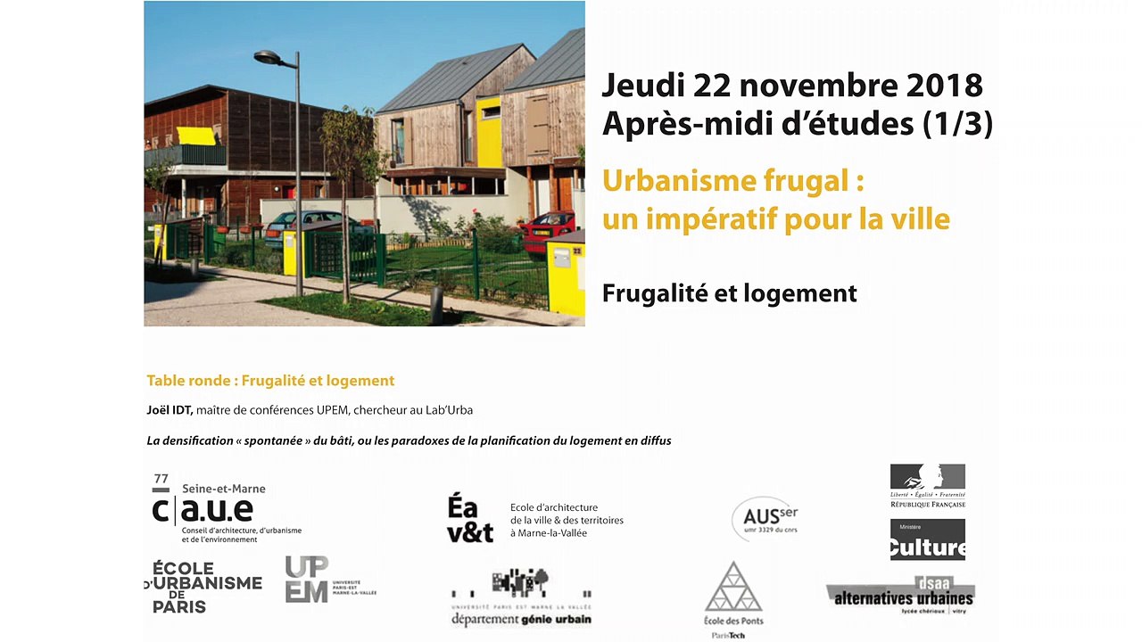 EAV&T-Joël IDT-Urbanisme frugal:un impératif pour la ville