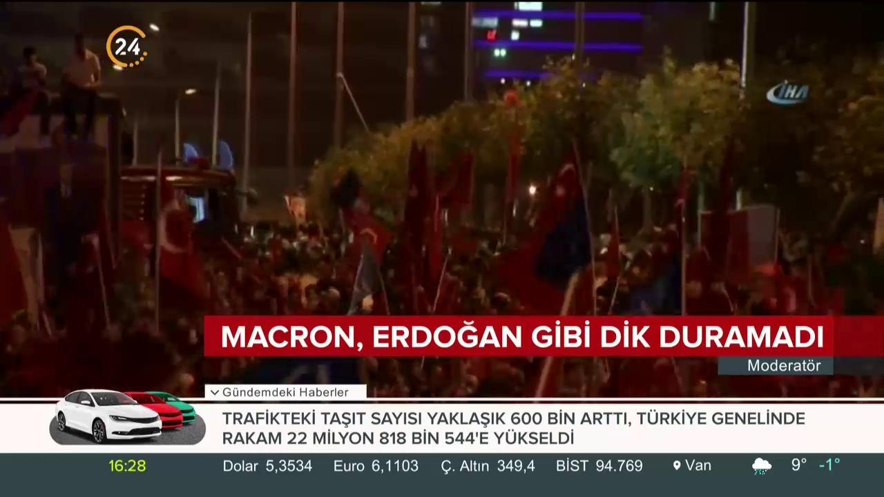 Macron, Erdoğan gibi dik duramadı