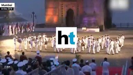 Beating Retreat ceremony held in Mumbai to mark Navy Day