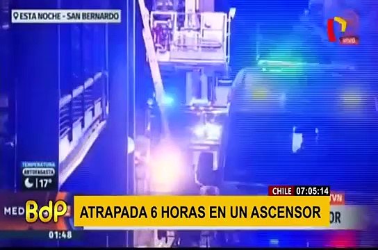 Chile: rescatan a mujer de 66 años que estuvo seis horas atrapada en un ascensor