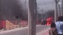Carro pega fogo na avenida Leitão da Silva em Vitória