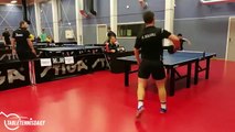 Boy's miraculous table tennis shot