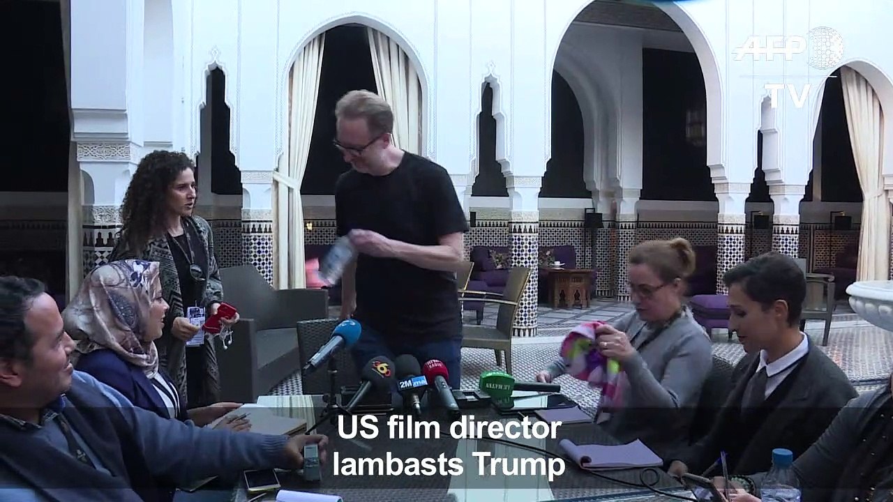 US director Gray calls Trump a "dangerous moron" at festival
