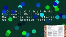 D.O.W.N.L.O.A.D [P.D.F] Microsoft Word 2016 Mail Merge Quick Reference Guide - Windows Version