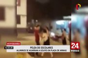 Moyobamba: registran violenta pelea entre escolares en plena vía pública