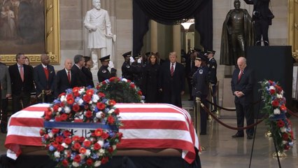 President Trump and First Lady Melania Trump Pay Respects To President George H. W. Bush