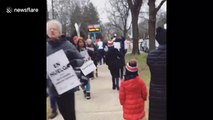 Kindergarten student joins teachers in 1st US charter school strike
