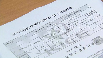 2019학년도 수능 성적표 수험생에 배부 / YTN