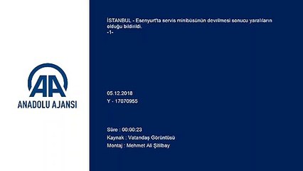 Esenyurt'ta servis minibüsü devrildi (1) - İSTANBUL