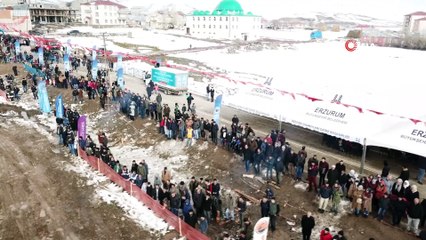 Erzurum'da off-road yarışları havadan görüntülendi