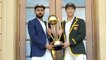 India vs Australia 1st Test: Virat Kohli and Tim Paine pose with Border–Gavaskar Trophy