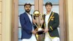 India vs Australia 1st Test: Virat Kohli and Tim Paine pose with Border–Gavaskar Trophy