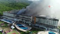 Hatay'da Termal Otelde Yangın Havadan Görüntülendi