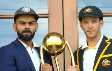India vs Aus: Virat Kohli,Tim Paine pose with Border-Gavaskar trophy