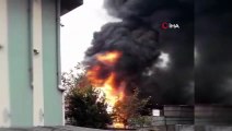 Tuzla'daki fabrika yangını kamerada