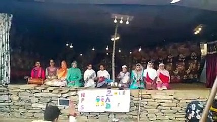School Students singing music in Kashmir