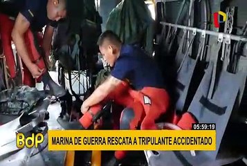 Chimbote: Marina de Guerra realiza exitoso rescate de tripulante accidentado en alta mar