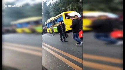 Chinese man ignites explosive on bus injuring 17