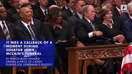 George W. Bush Gives Michelle Obama Candy at His Father's Funeral Service