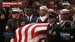 George H.W. Bush's Casket Moves Down The Aisle At State Funeral