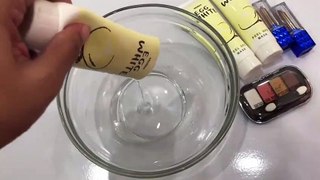DIY Making Slime with Makeup, No Glue Needed | Soft Color Peach slime , ASMR Slime