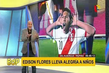 Edison Flores llevó alegría a albergue de niños con cáncer