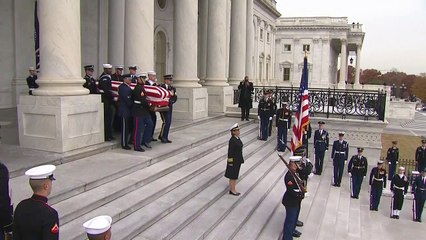 Dignitaries and officials attend George H.W. Bush