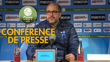 Conférence de presse AJ Auxerre - FC Lorient (0-0) : Pablo  CORREA (AJA) - Mickaël LANDREAU (FCL) - 2018/2019