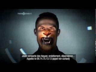 Pub TV Beat The Clock par PokerStars avec Cristiano Ronaldo Mapping